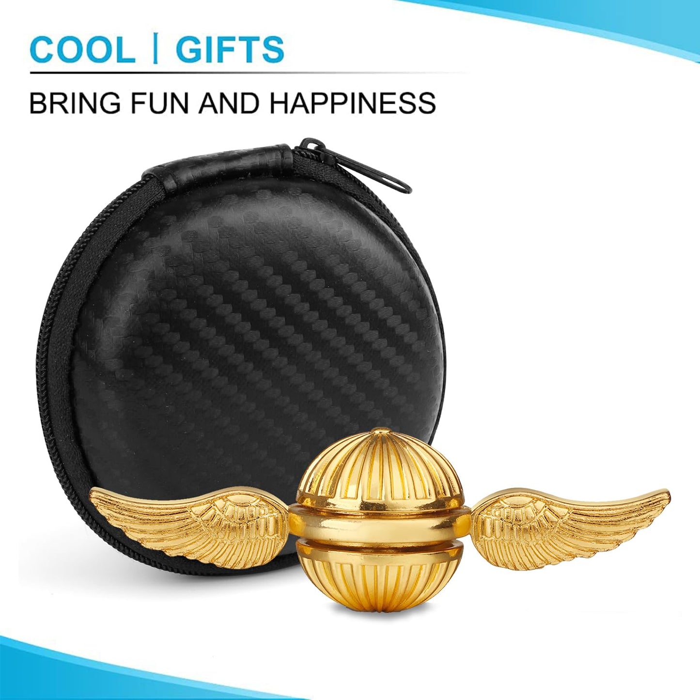 Umnodobn Gold Fidget Spinner Magic Orb Anxiety Toys Stress Relief Reducer Spin Fidgets Hand Bearing Tri Spinner Finger Spinners Toy Focus Fidgeting Restless Novelty Gift For Adults Kids