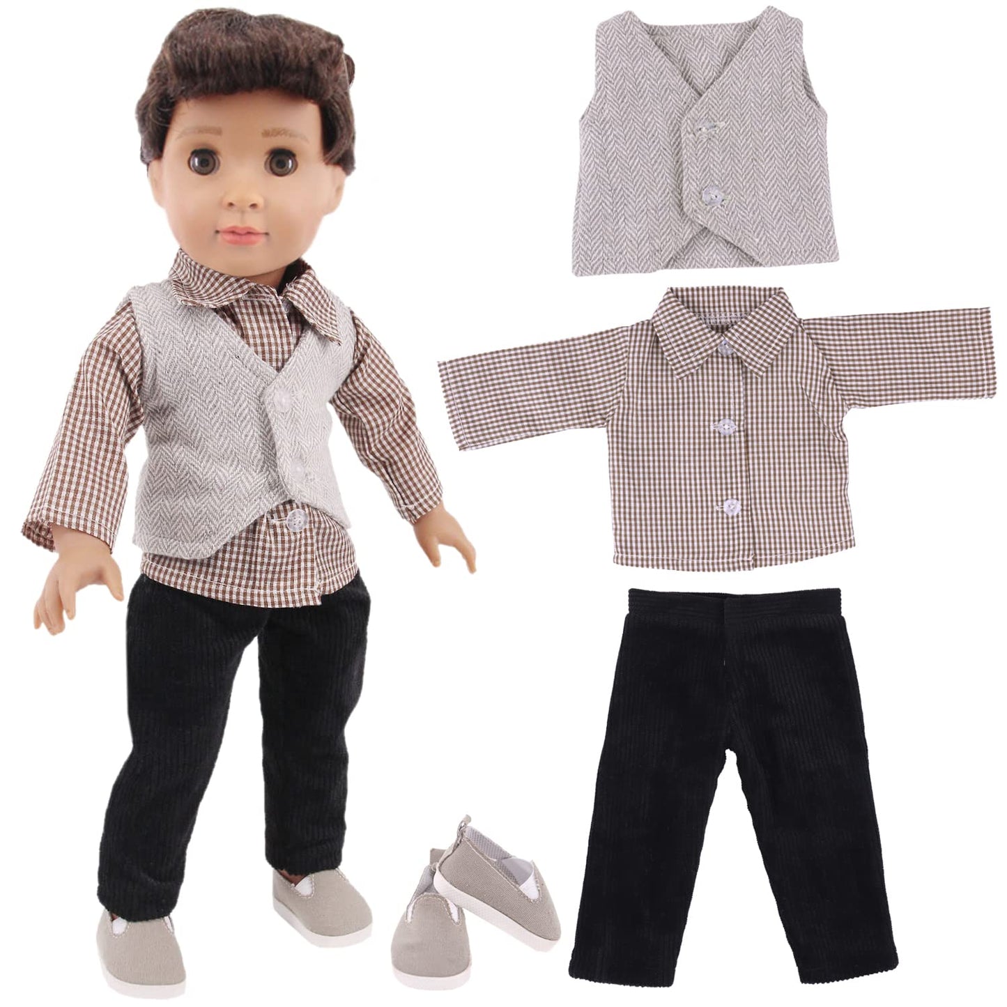 Ecore Fun 5 Sets Boy Doll Clothes And 3 Pairs Of Shoes Fit For 18 Inch Boy Dolls Clothes Outfit Birthday Reward Gift For Kids
