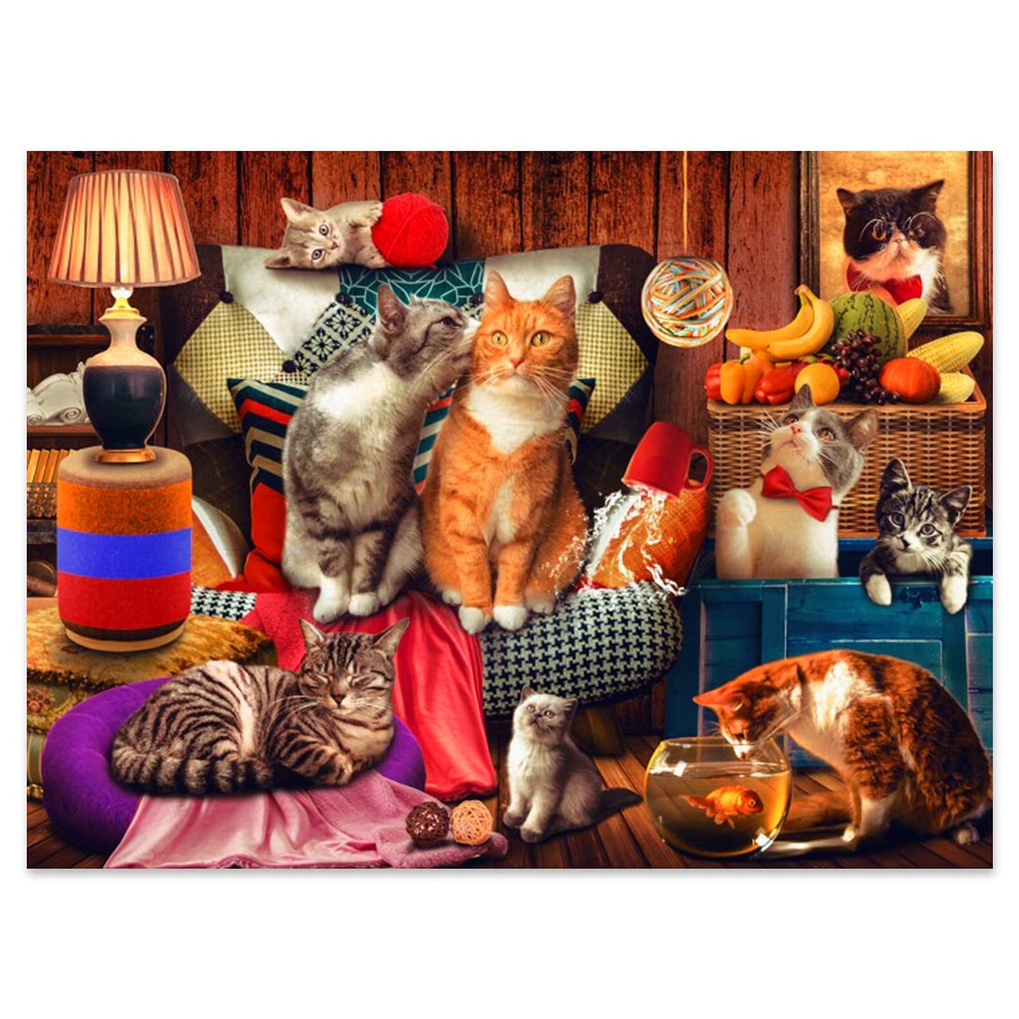 Motiloo Cute Cat Puzzles,Jigsaw Puzzles For Adults 1000 Pieces-Large Size 20'' X 27'',Thicken Cardboard Hight Difficulty Jigsaw