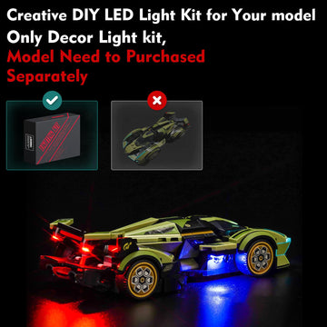 Locolee Led Light Kit Compatible With Lego 76923 Lamborghini Lambo V12 Vision Gt Super Car - No Models Only Light, Creative Ligh