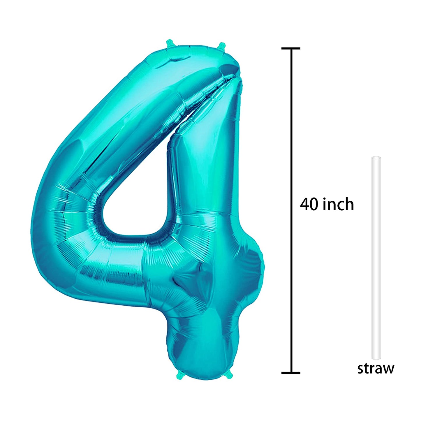 Gifloon Number 4 Balloon, Large Number Balloons 40 Inch, 4Th Birthday Party Decorations Supplies 4 Year Old Birthday Sign Decor