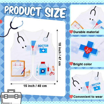Panitay 12 Pcs Kids Community Helper Dress Up Vest, Boy & Girl Career Cosplay Party Costume For Toddlers Occupation Role Play(Do
