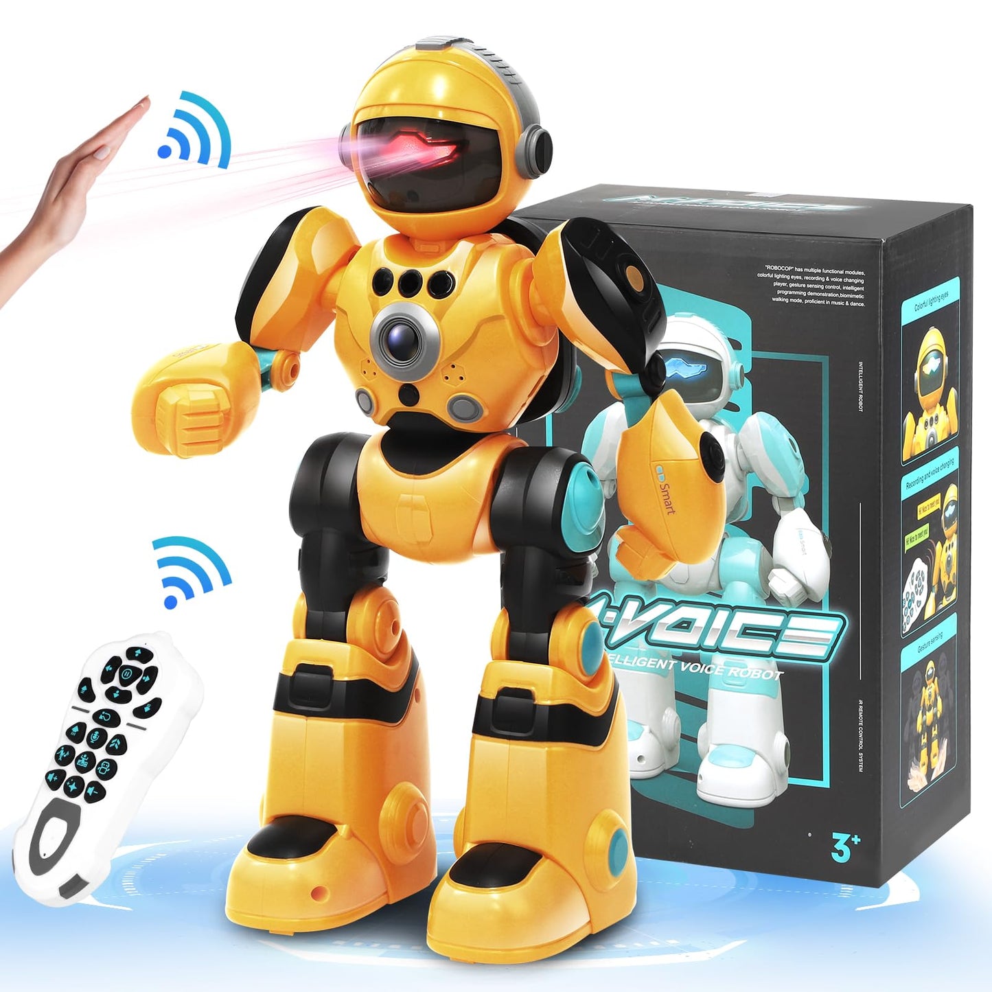 Zreswap Robot Toys Gift For Kids: Remote Control Robot Programmable Robot With Record Voice Music Dancing Gesture Control, For T