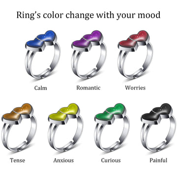 Hicarer 15 Pieces Mood Rings for Kids Adjustable Mixed Color Changing Mood Rings Gifts for Girls Boys Costume Props Birthday Val