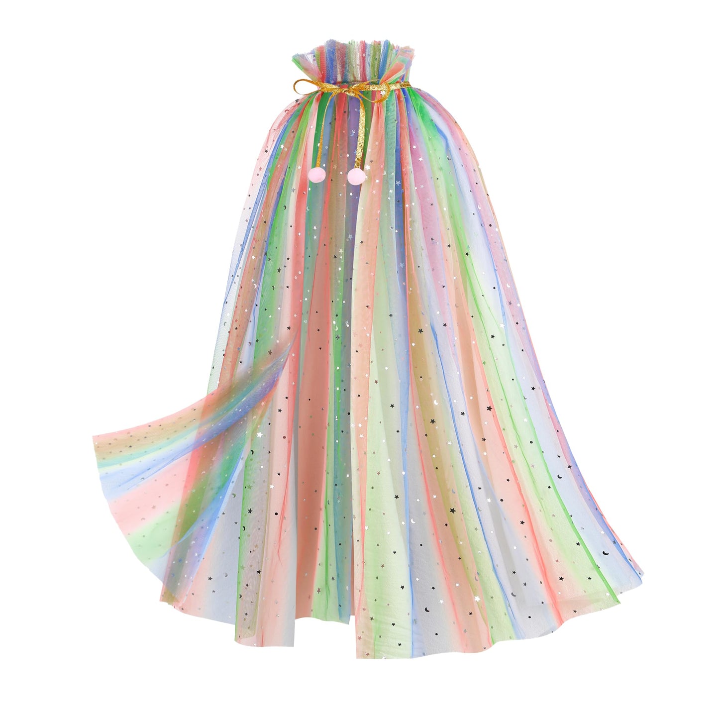 Sabbenia Princess Cape Set For Little Girl Dress Up,11Pcs Princess Cape Cosplay Christmas Halloween Birthday Gift 3-8Y (Rainbow)