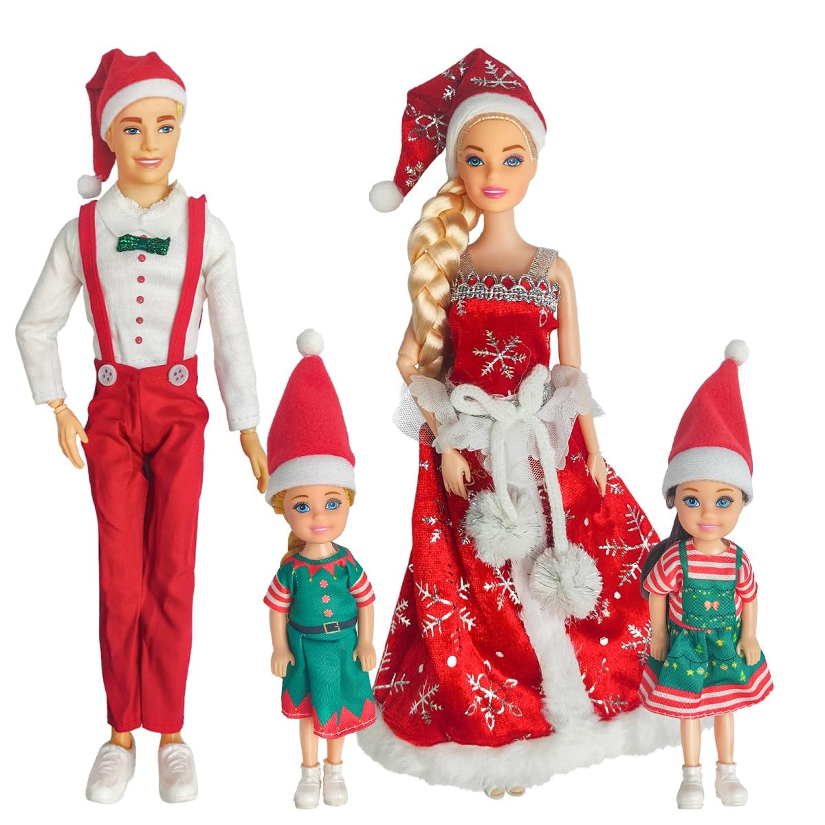 Chioldilly Interactive Family Toy Fun Action Figures Set, Imaginative Educational Family Doll Play, For Kids 3+(Editions C)