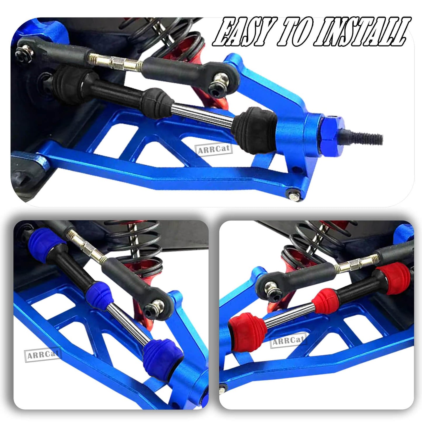 Drive Shaft CVD Axles Upgrades for 1/10 Slash VXL 4x4 Rustler Stampede Hoss VXL 4x4 4WD,4Pcs Front Rear Transmission Driveshaft