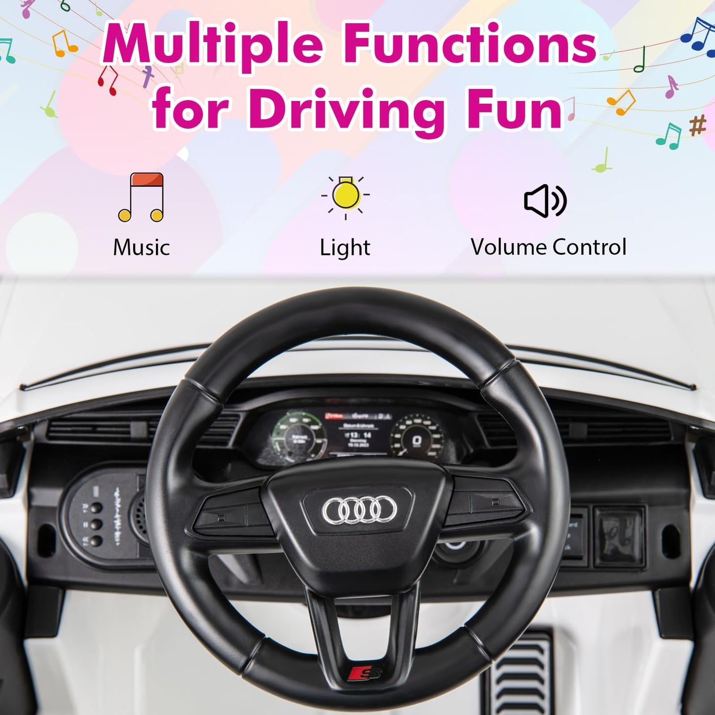 Licensed Audi SQ8 Ride on Car by INFANS, Battery Powered Electric Vehicle for with Remote Control, Adjustable Music, LED Lights,