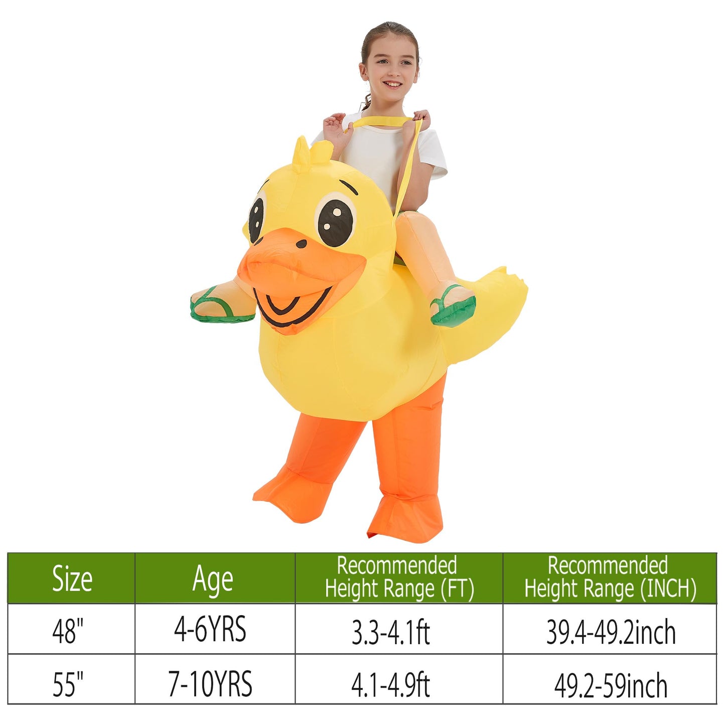 One Casa Blow Up Party Costume,Inflatable Costumes For Kids,Ride On Duck Costume,Halloween Costumes For Girls/Boys (7-10Yrs)