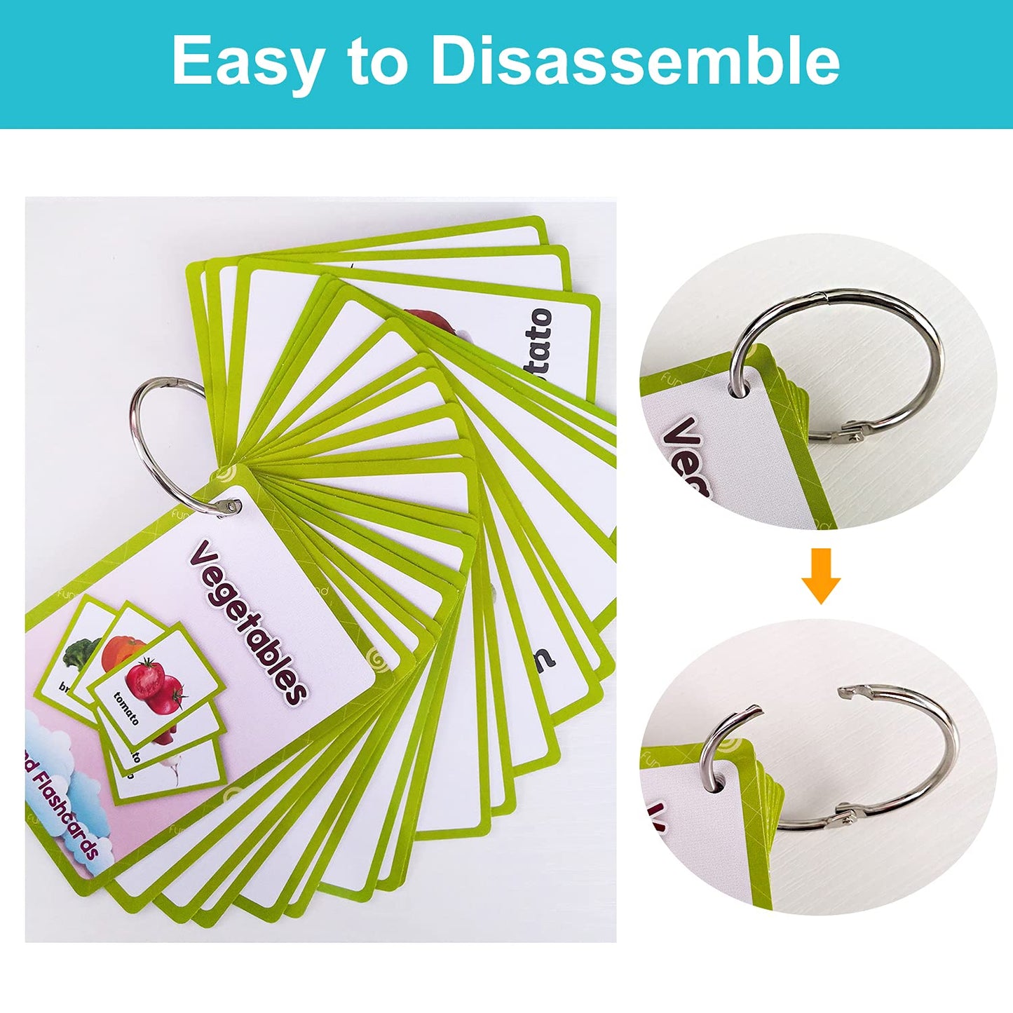 Lilias Vegetable Flash Cards, Toddler Learning Toys, Preschool Learning Toys, Homeschool Supplies, Learning Supplies For Kindergarten, 4.3 X 3.14 Inch, 20 Cards In Set