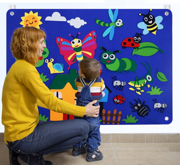 Craftstory Insects & Bugs Flannel Felt Story Board For Toddlers Learning Activities 3.5 Ft Sensory Busy Board With Caterpillar B