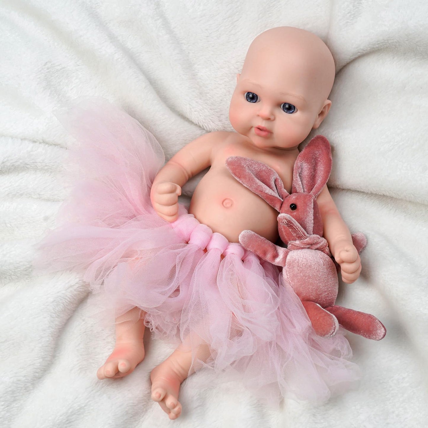 Babeside Lifelike Reborn Baby Dolls Silicone Full Body - Girl 12 Inch - Realistic Baby Dolls Newborn Full Body Silicone Real Life Baby Doll For 3+ Years Old Girls Gifts