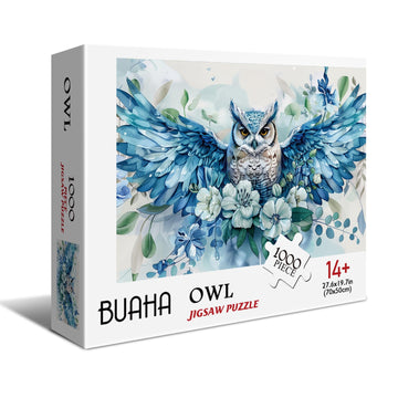 Buhah Owl Flower Puzzle Fantasy Painting Puzzles For Adults 1000 Pieces Bird Animal Art Jigsaw Puzzles Hard Challenging Puzzles