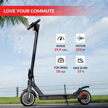 INVANTI E30 Electric Scooter with Smart APP 19.9 Miles Range & 18 MPH 350W Motor 8.5 Solid Tires Rear Suspension and Turn Signals Foldable Electric Scooter for mature-themeds and Teens