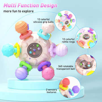 Baby Teething Toys For Babies 0-6 6-12 Months, Montessori Sensory Toys For 0 3 6 9 12 Months 1 One Year Old, Baby Essentials Rattles Newborn Infant Toys, Learning Educational Girls Boys Gifts