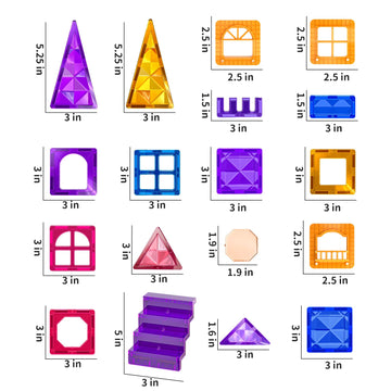 SNAEN Magnet Building Tiles for Kids Ages 3-5 4-8, 96 Pieces Educational Magnet Toys for 3 4 5 6 7 8 Years Old Boys, 3D Building