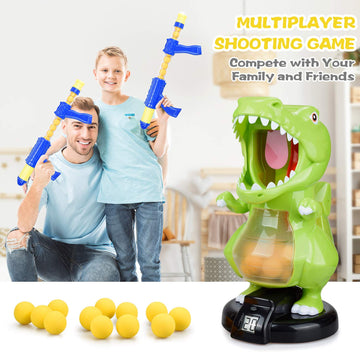 Dino Blast LCD Target Challenge for Kids Air Pump Shooting Game with 24 Foam Balls Ages 6+