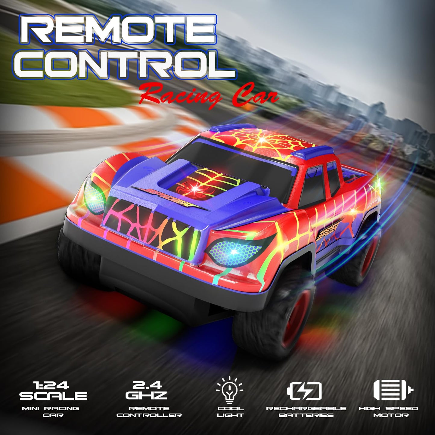GagaCo Remote Control Car for Boys, Mini RC Racing Cars for Kids Ages 3 and up, 2.4Ghz Beginners RC Cars with Cool Light, Rechar