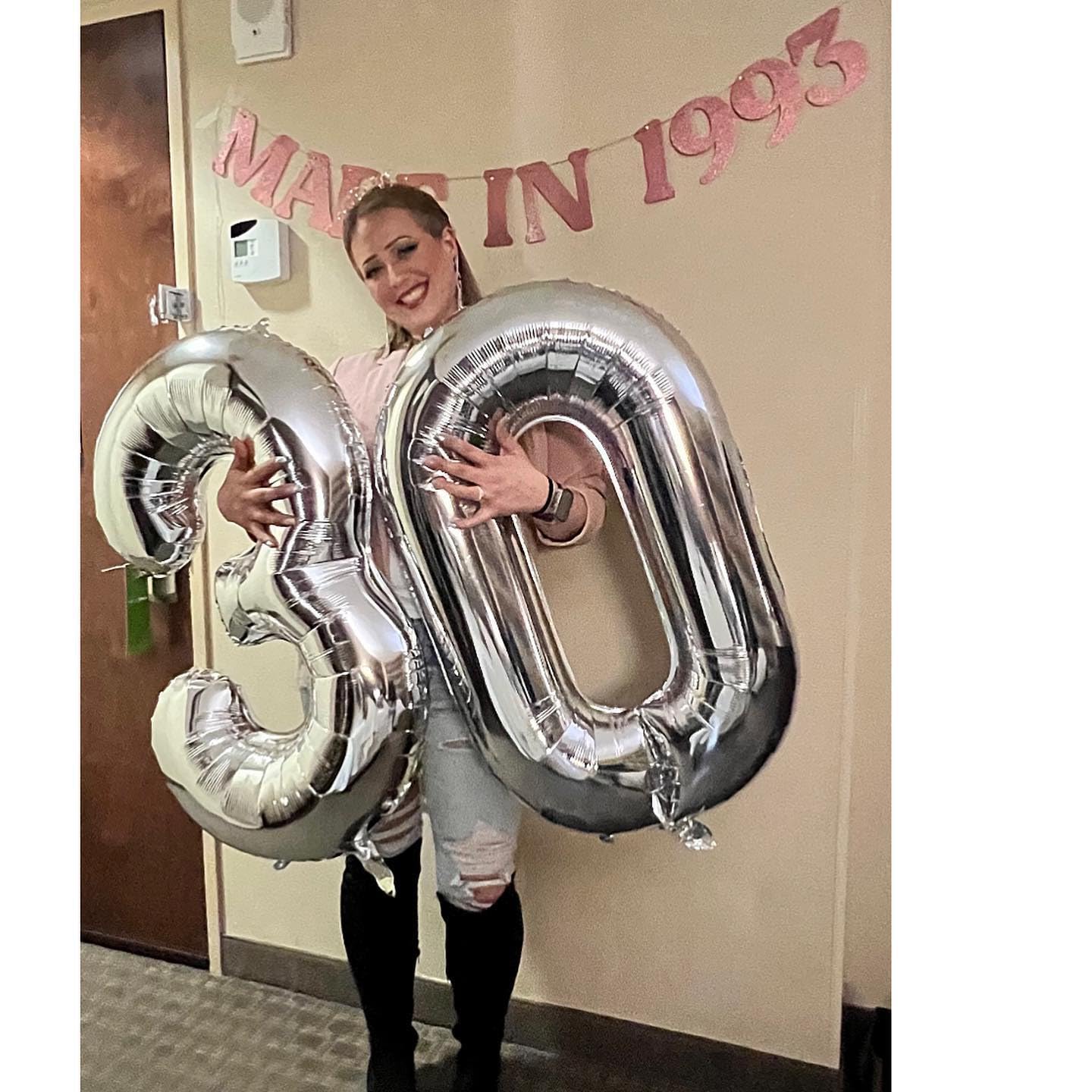 30 Balloon Number, Silver Number 30Th Birthday Balloons 40 Inch, 30 Years Old Silver Birthday Decorations For Men Women, 30Th An