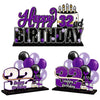Lingteer Happy 32Nd Birthday Purple Acrylic Table Topper Centerpieces Set - Cheers To 32 Years Old Birthday 32Nd Bday Party Gift Decorations.