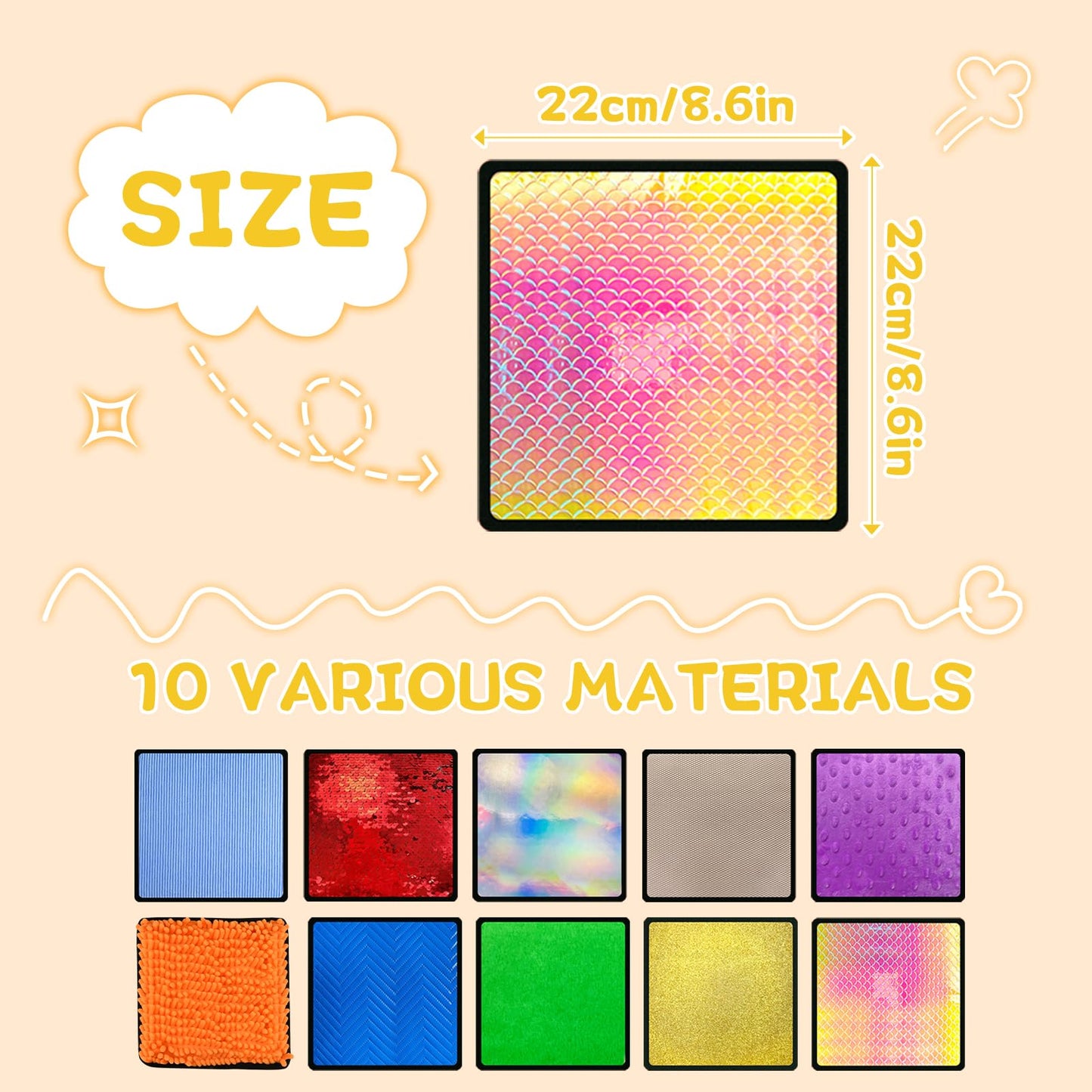 Bouiexye 10 Sets Sensory Mats For Autistic Children Textured Sensory Tiles Sensory Toys Babies And Toddlers With Sensory Issues