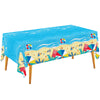 Beach Theme Party Supplies Summer Pool Disposable Tablecloth Plastic Waterproof Table Cover for Hawaiian Party Birthday Decorati