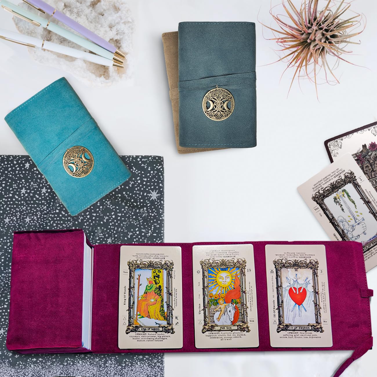 Knana 5Pcs Tarot Card Holder - Velvet Tarot Card Storage Bag, Tarot Bags And Pouches, Tarot Accessories - Moon