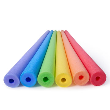 Sloosh Foam Pool Noodles-Multicolor Floating Foam Tube, 6 Pack 48 Inch Hollow Swim Noodles For Swimming Floating And Craft Proje