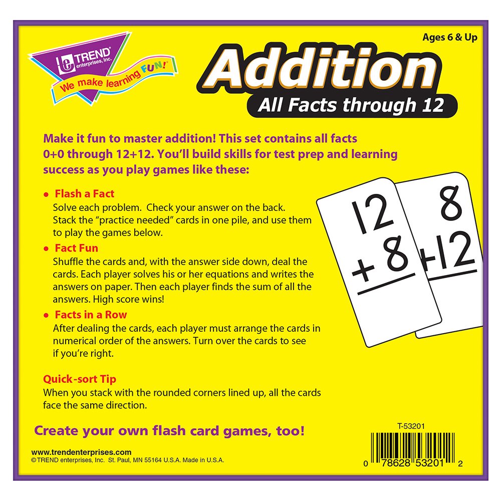 Flash Cards All Facts 169/Box 0-12 Addition -- Case Of 3