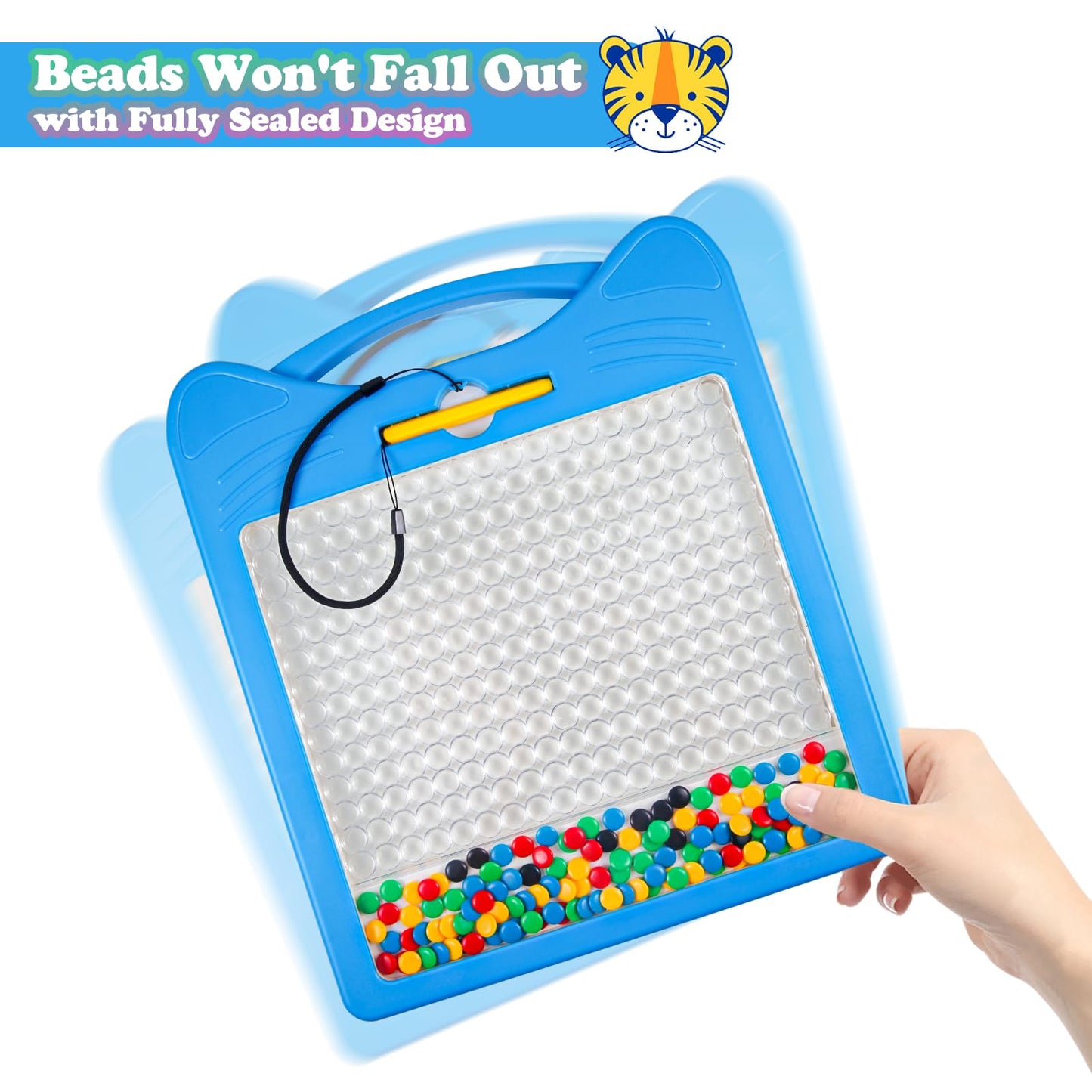 Magnetic Letters And Numbers Set For Toddlers - Magnet Drawing Doodle Board With Beads And 2 Pens, Magnetic Dot Art, Preschool Learning Abc Math For 3 4 5 Years Old Girls Boys