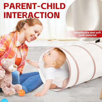 Kids Play Tunnel Tent For Toddlers, Pop Up Crawl Tunnel Toy For Baby Or Pet With Neutral Color, Collapsible Gift For Boy And Gir
