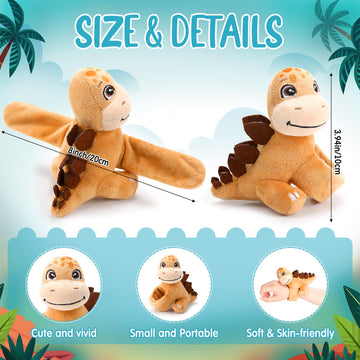 Liliful 8 Pack Kids Valentine's Day Gifts Stuffed Animal Cat Slap Bracelets for Kids, 8 Inch Plush Wrist Cute Snap Bracelets Bir