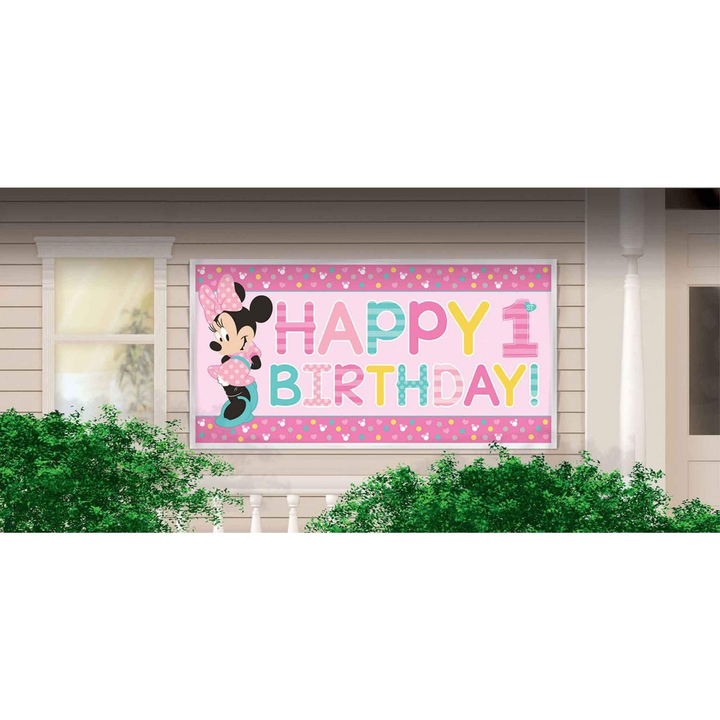 Disney Minnies Fun to be One Horizontal Giant Sign Banner, Birthday