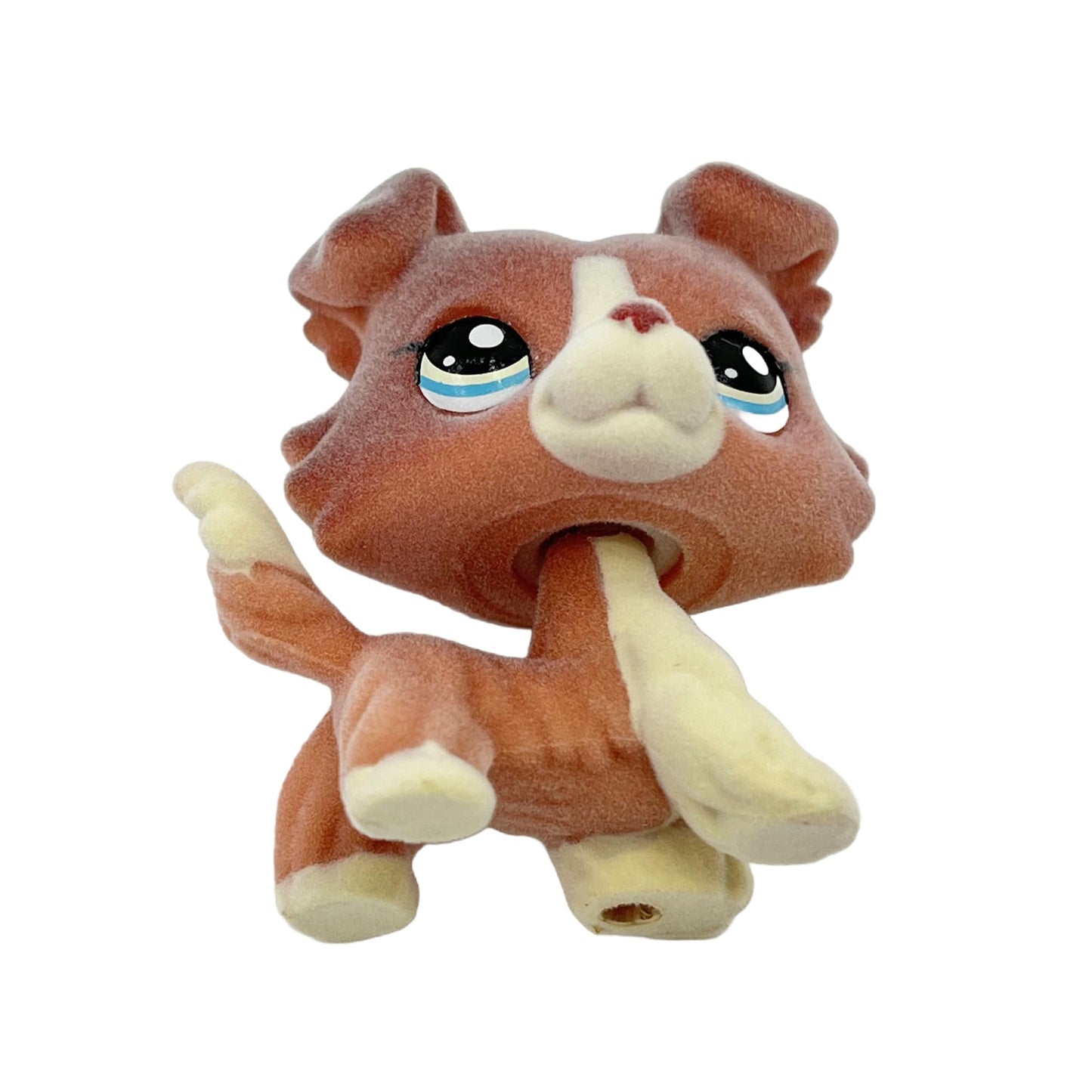 Lpscb Custom-Made Flocked Pet Shop Toy Fuzzy Animal Figure Short Hair Cat Dog Collie Dachshund Great Dane Cocker Spaniel (Red #1