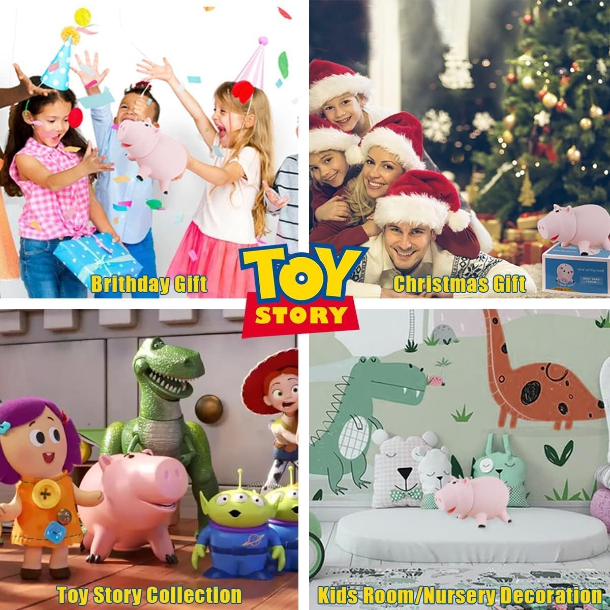 Phocas Hairphocas Cute Pink Pig Money Box Plastic Piggy Bank For Kid'S Xmas Christmas Birthday Gift With Box