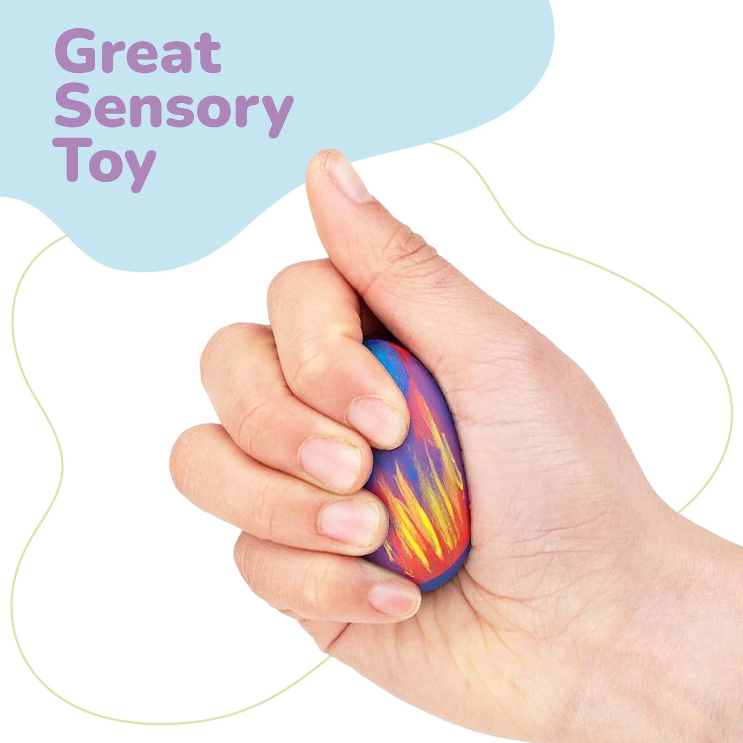 Artcreativity Easter Squishy Egg Painting Kit - 6 Pcs - Egg Decorating Set - Stress Relief Anxiety Craft Toy Gifts For Easter Ba