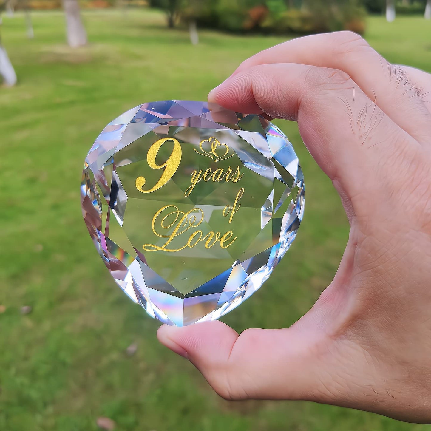 9 Year Anniversary Crystal Gifts For Husband Wife Boyfriend Or Girlfriend, Cute 9Th Wedding Anniversary Valentines Day Romantic Gifts For Her Him Funny 9 Year Anniversary Marriage Presents For Couple