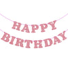 Glitter Rose Gold Birthday Banner Sign With Shiny Letters, Glitter Happy Birthday Bunting Banner Flag Garland For Kids Boys Baby Birthday Party Decorations Supplies