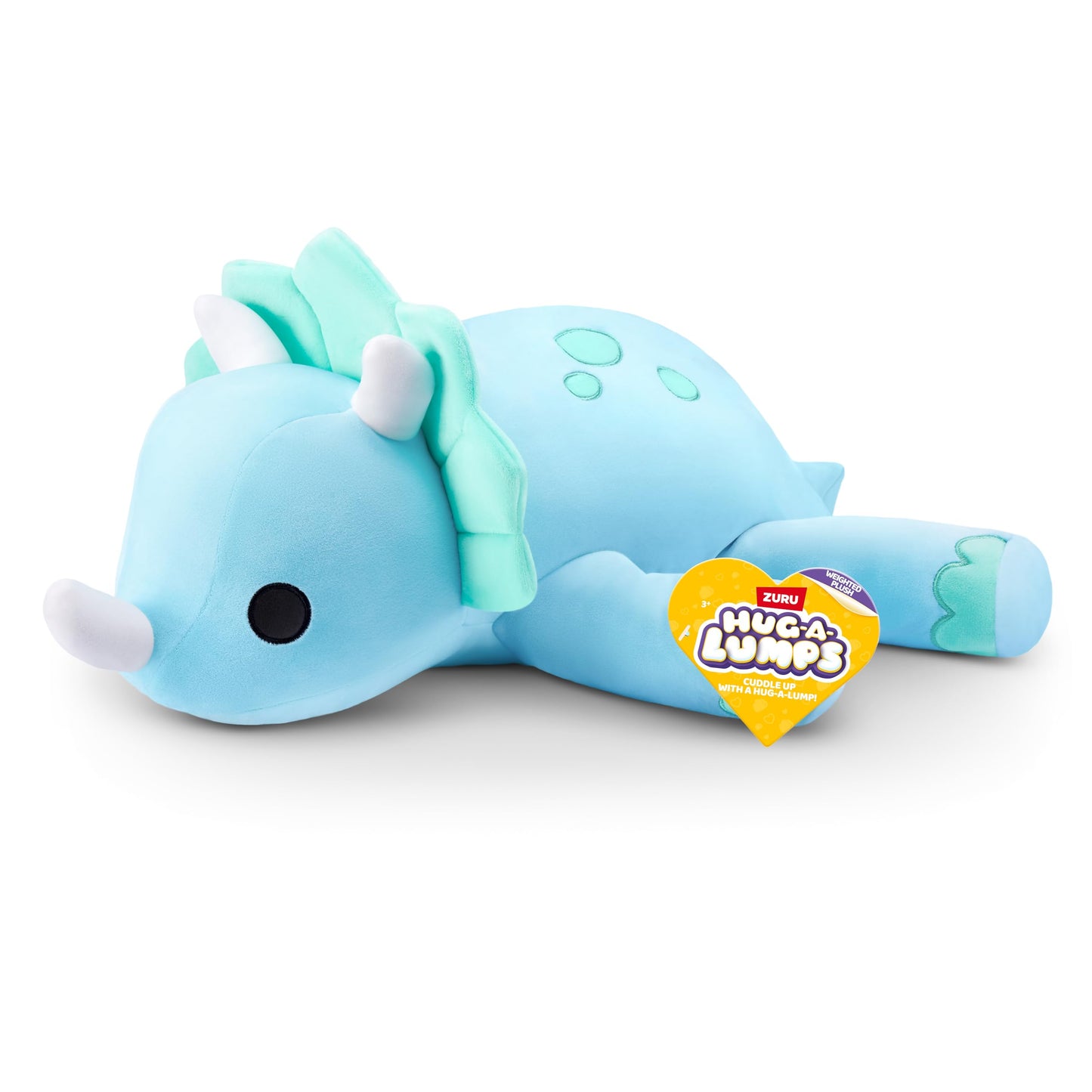 Hug-A-Lumps Dino Weighted Plush 3.3 lbs - Cuddly Anti-Stress Comfort Toy by ZURU, Perfect for Squishy Hugs and Relaxation