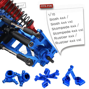 Rcarmumb Alloy Front Rear Suspension Arm & Steering Blocks Caster Blocks C-Hubs Stub Axle Carriers Upgrades Part for 1/10 Slash