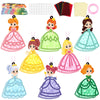 QOUBAI 32 Sets Princess Suncatchers Craft Kit DIY Window Stained Glass Effect Princess Paper Crafts Home School Classroom Decora