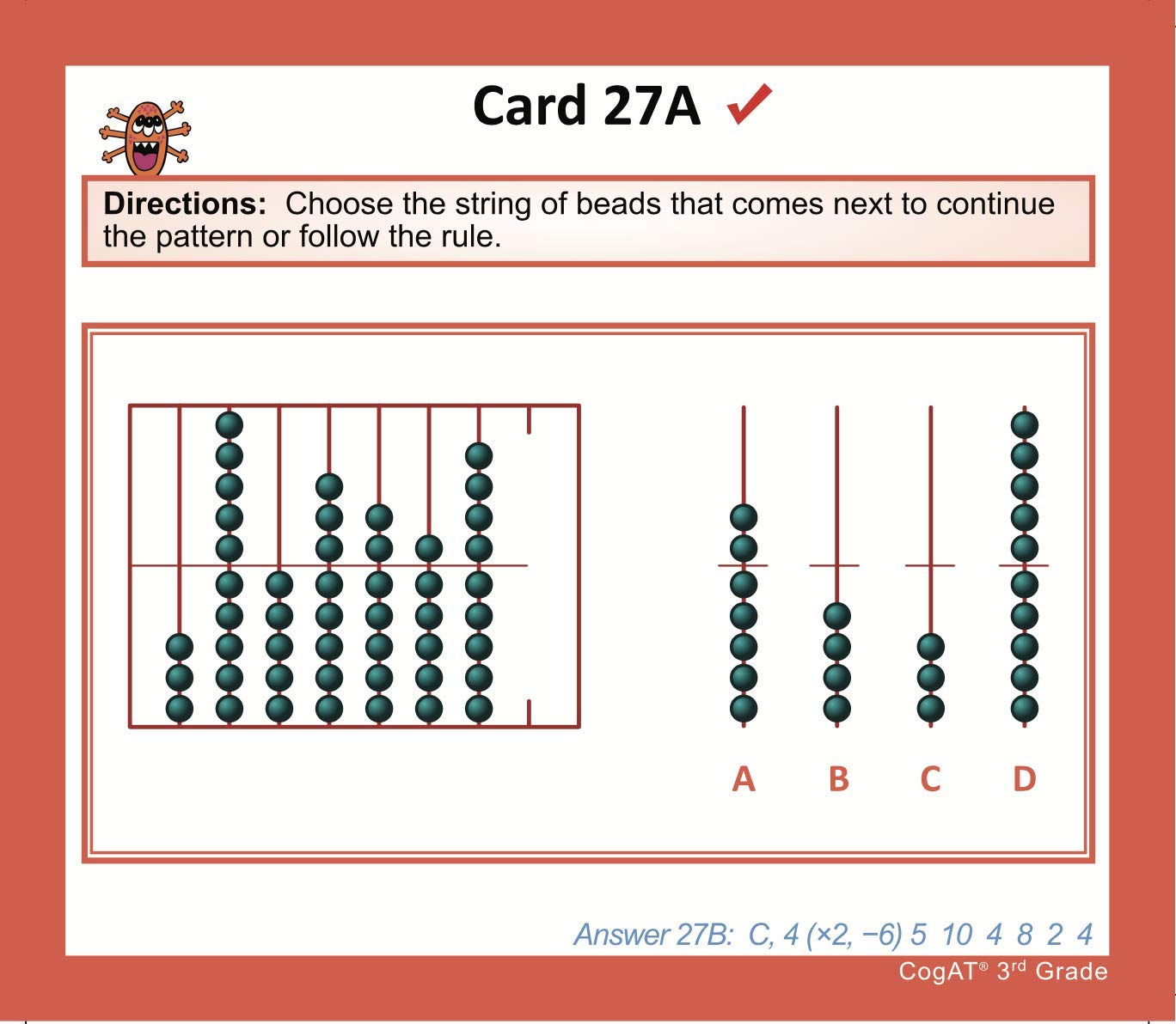 Testingmom.Com Cogat Test Prep Flash Cards - Grade 3 (Level 9) - 72 Cards - 200+ Practice Questions - Tips For Higher Scores On The 3Rd Grade Cogat Gifted And Talented Test - Verbal & Non-Verbal