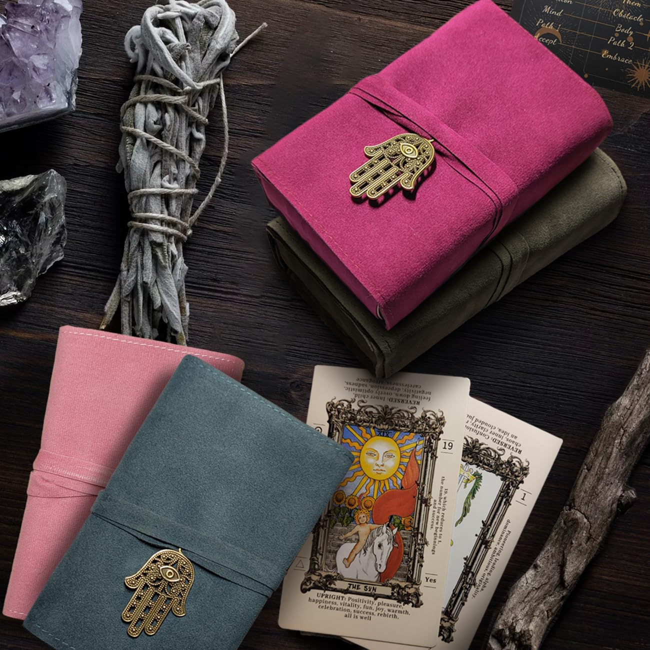 Knana 5Pcs Tarot Card Holder - Velvet Tarot Card Storage Bag, Tarot Bags And Pouches, Tarot Accessories - Palm