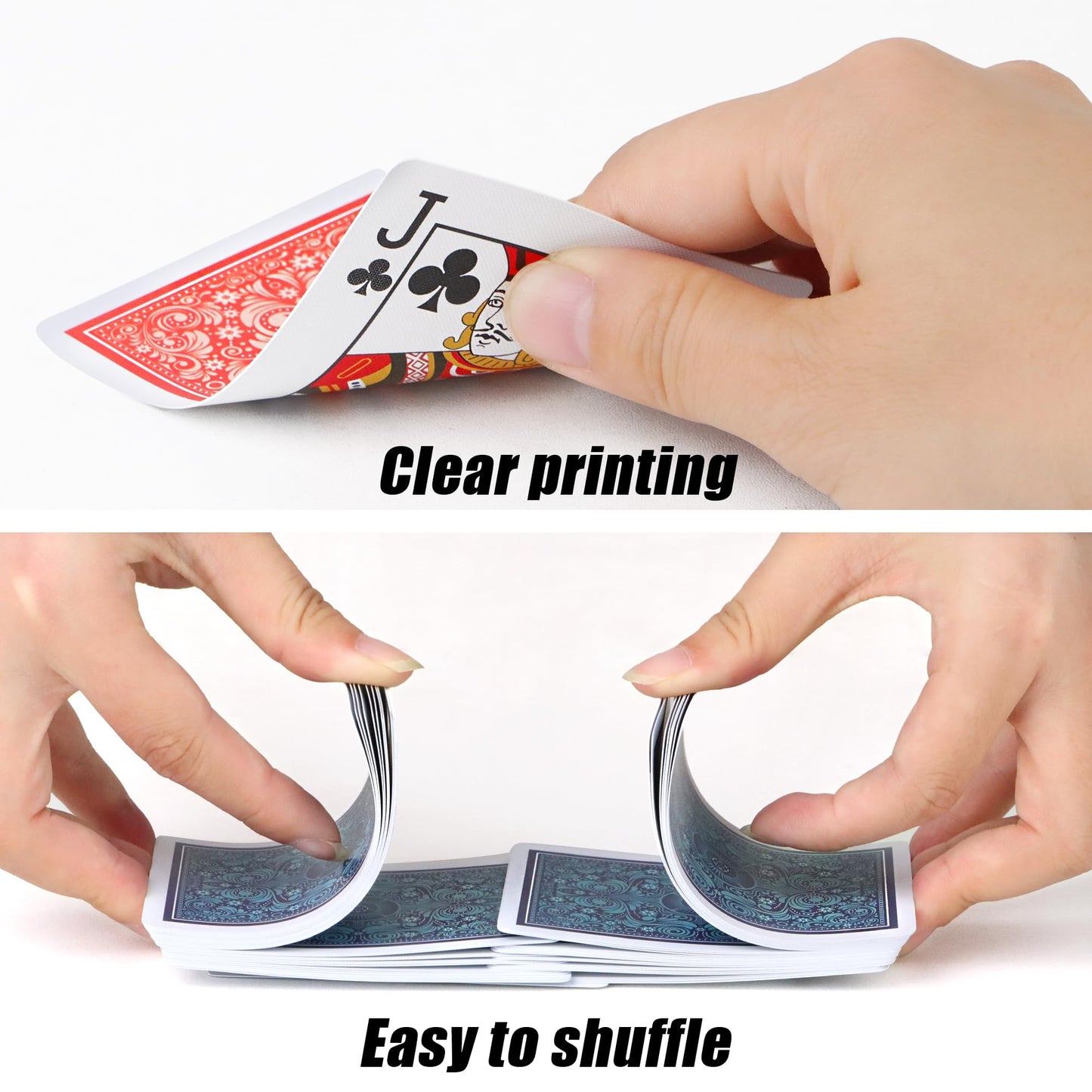 Timenued Playing Cards 4 Pack,Plastic Waterproof Playing Cards Bulk For Adults And Seniors,4 Decks Of Poker Cards Professional S