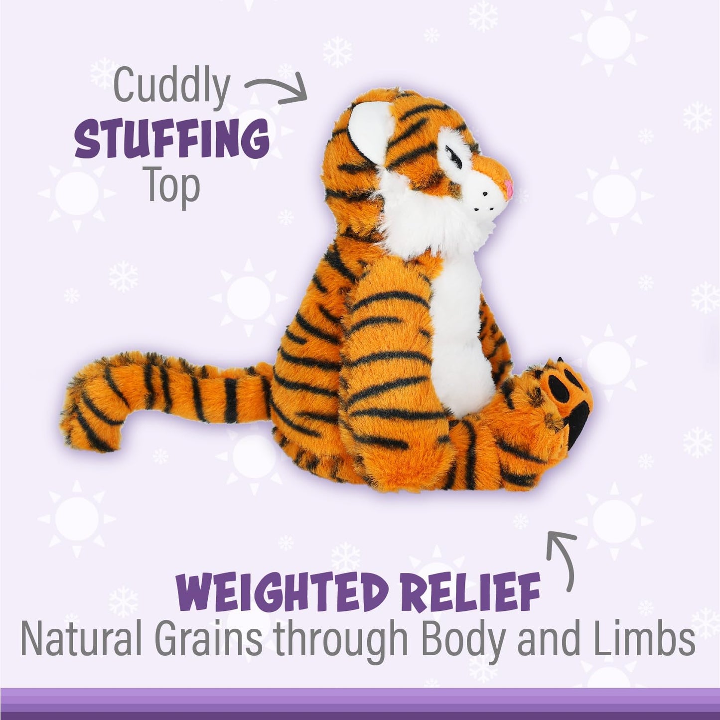1I4 Group Warm Pals - Tiger - Cozy Lavender Scented Plush Toys - Stuffed Animal - Coolable Bedtime Comfort Plushie