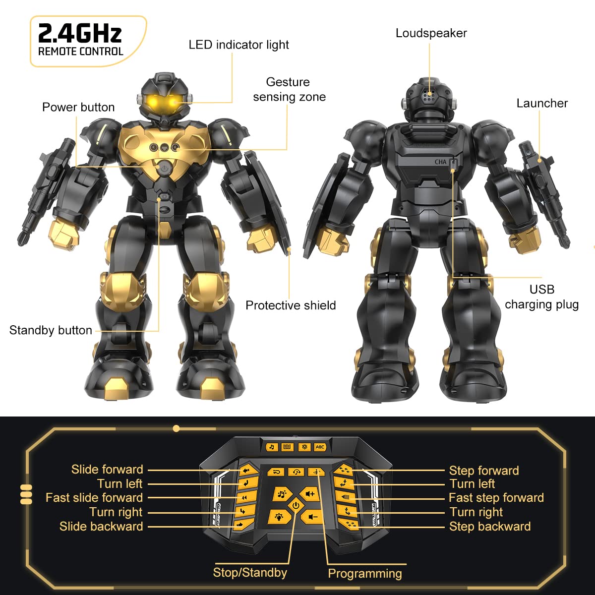 semour Robot Toys for 5 6 7 8 9 Years Old Boys, Programmable RC Robot Kids Toys | Gesture Sensing Robotic Toys for Kids Ages 5-7