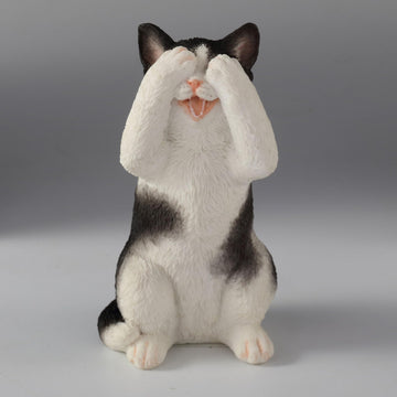 Veronese Design 3 3/4 Inch Black And White Kittens Hear Speak See No Evil Resin Figurine Miniature