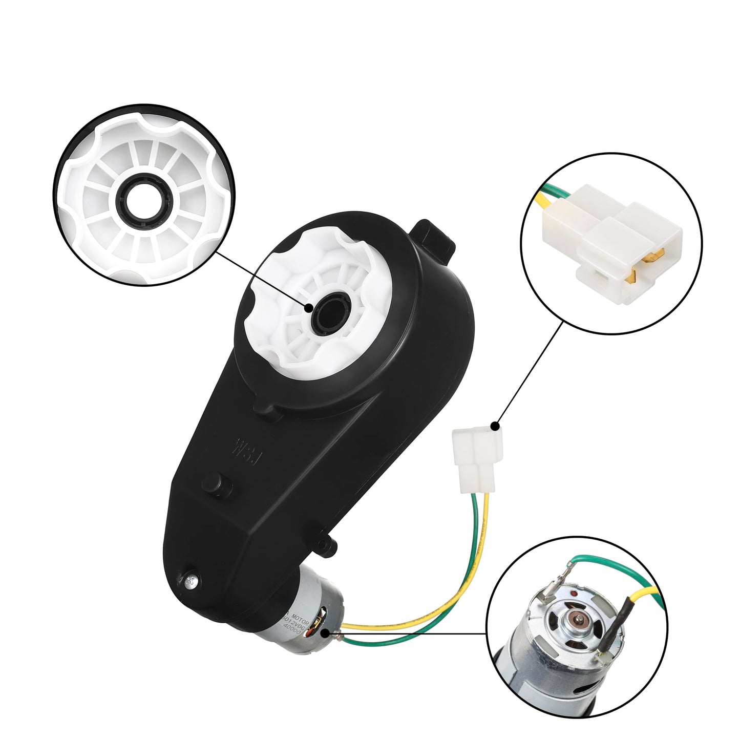 LAZORA 24V Kids Ride On Car Gearbox with 30000RPM Electric Motor - High-Speed RS555 Engine for Motorcycles and Ride On Toys