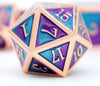 Haxtec Metal DND Dice Set D&D Gifts 7PCS Copper Blue Teal Purple Polyhedral RPG Dice D20 D12 D10 D8 D6 D4 for Dungeons and Drago