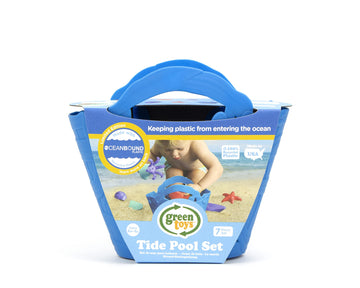 Green Toys Oceanbound Tide Pool Set - 7 Piece Pretend Play, Motor Skills, Kids Bath Toy Floating Pouring Shells With Storage Bag